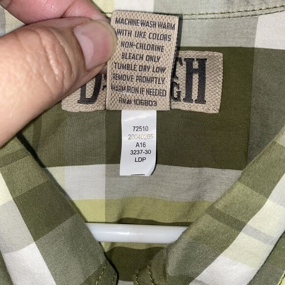 Duluth Trading Co. Men's Green Plaid Button Down Short Sleeve Shirt Sz 2XL-T - Picture 6 of 8